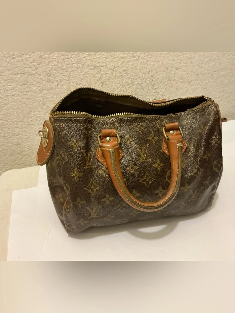 Vintage Louis Vuitton Monogram Canvas Satchel in Brown and Tan mini